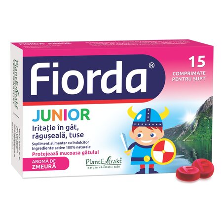 Fiorda Junior cu aroma de zmeura, 15 comprimate, Plant Extrakt 733037