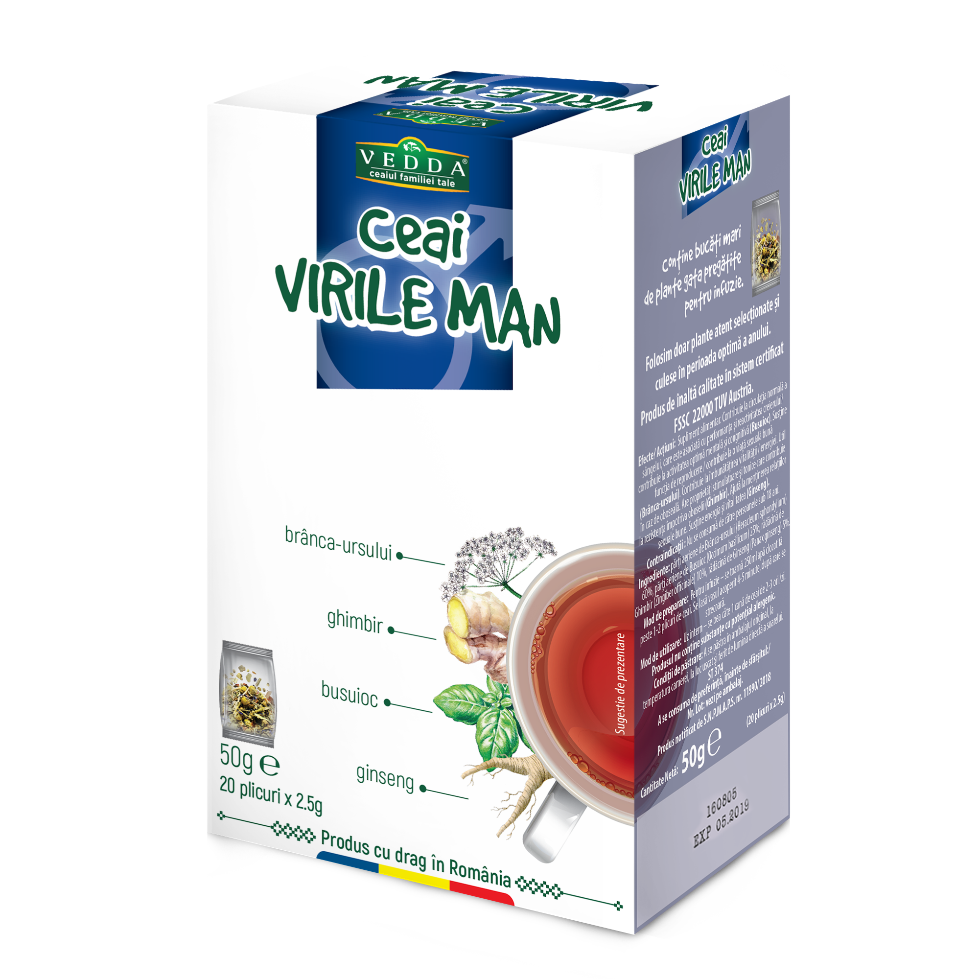 Ceai viril man, 50 g, Vedda