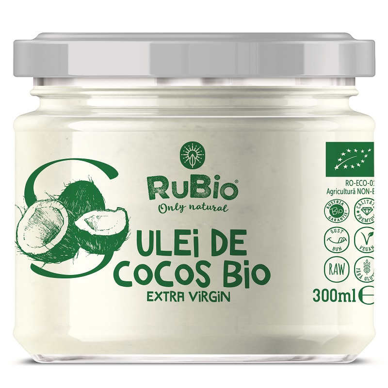 Ulei de cocos ecologic extra-virgin, 300 ml, Rubio