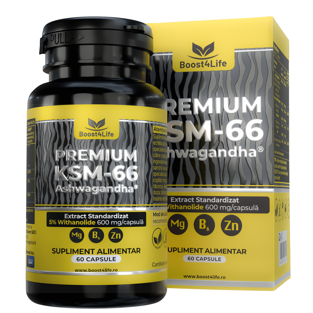 Ashwagandha KSM-66 Premium, 60 capsule vegane, Boost4Life