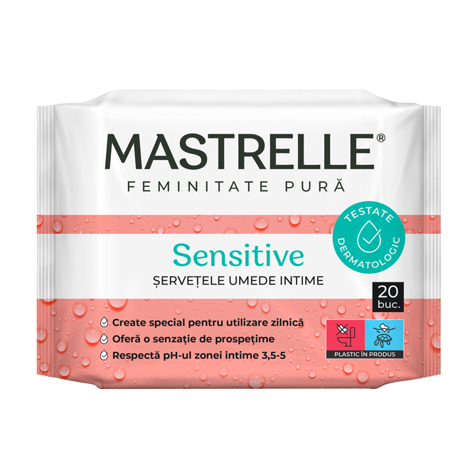 Servetele umede intime Mastrelle Sensitive, 20 bucati, Fiterman