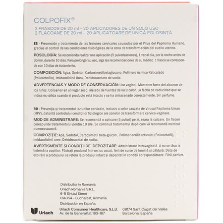 Gel vaginal spray Colpofix, 2 x 20 ml + 20 aplicatoare, Laborest Italia 721209