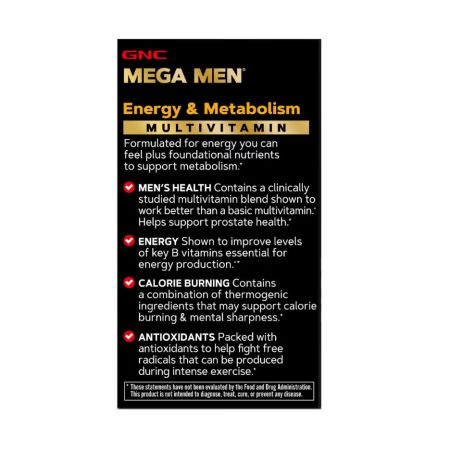Complex de multivitamine pentru barbati Mega Men Energy & Metabolism, 90 tablete, GNC 647714
