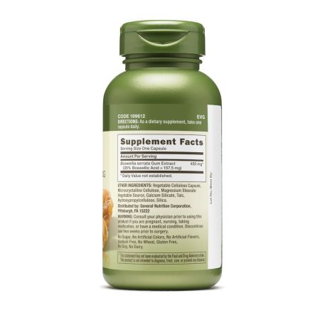 Extract standardizat de Boswellia Herbal Plus, 450 mg, 100 capsule, GNC 647680