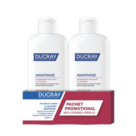 Pachet Sampon revitaliant si fortifiant Anaphase, 200 ml + 200 ml, Ducray