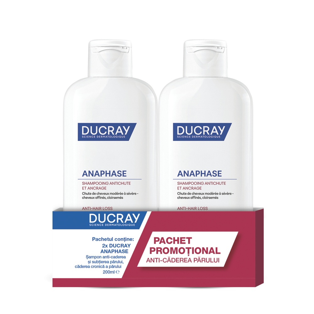 Pachet Sampon impotriva caderii parului Anaphase, 200 ml + 200 ml, Ducray