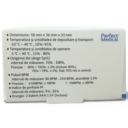 Pulsoximetru pentru deget PM23, Perfect Medical 724150
