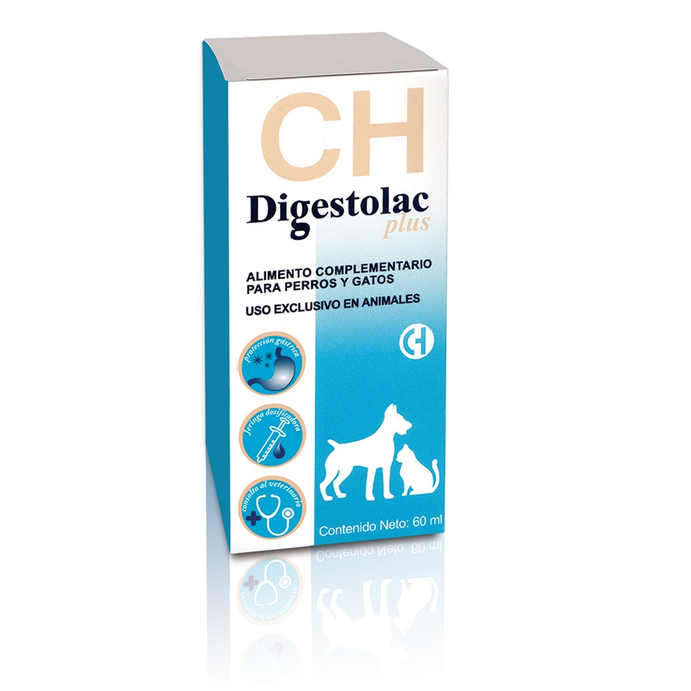Supliment nutritiv pentru caini si pisici cu rol de protector gastric Digestolac Plus, 60 ml, Chemical Iberica
