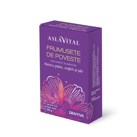 Supliment pentru piele, unghii si par Aslavital Frumusete de poveste, 30 capsule moi, Zentiva 617206