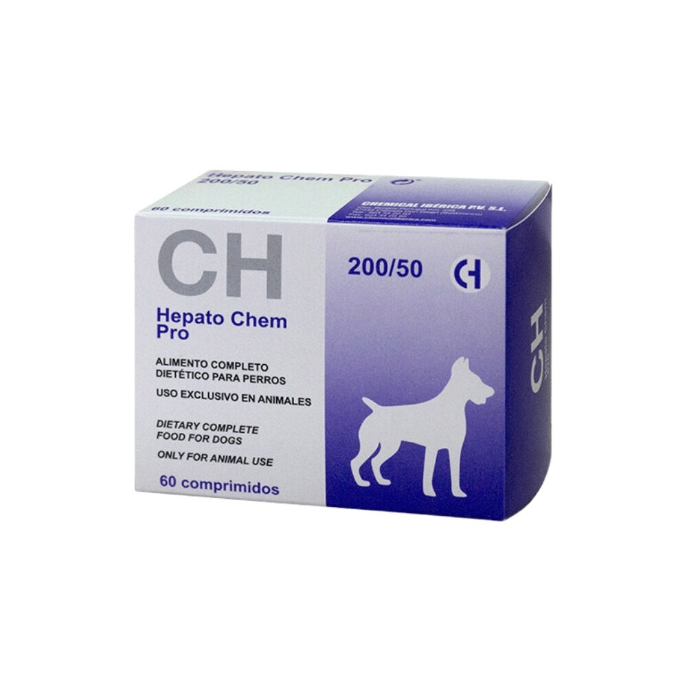 Supliment pentru sustinerea hepatica la caini de talie medie Hepato Chem Pro, 200/50, 60 comprimate, Chemical Iberica