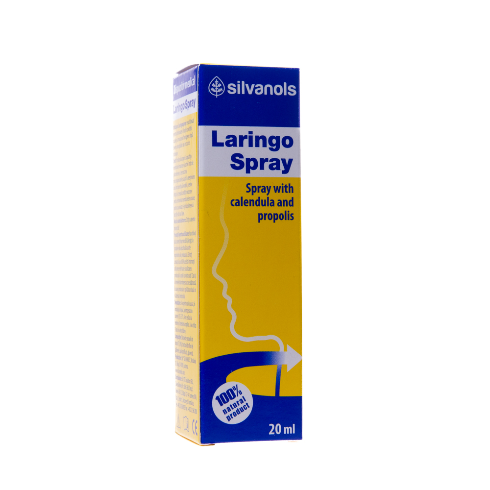 Laringo spray cu Propolis si ulei de Galbenele, 20 ml, Sia Silvanols