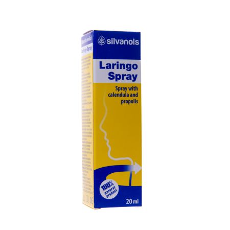 Laringo spray cu Propolis si ulei de Galbenele, 20 ml, Sia Silvanols