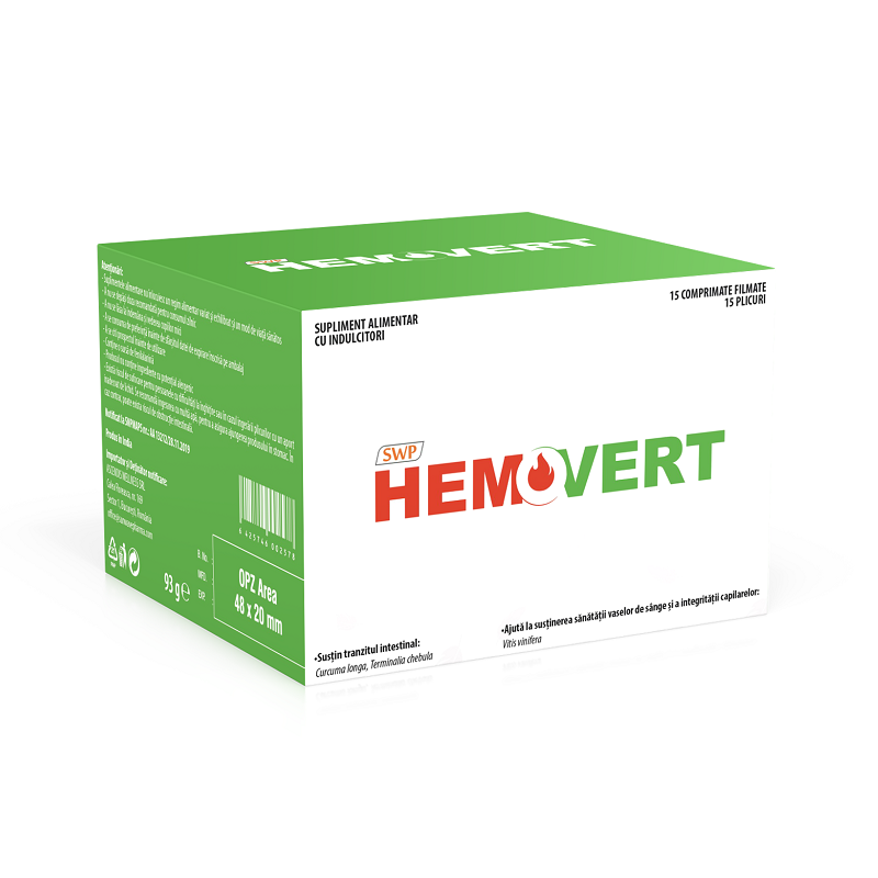 Hemovert, 15 plicuri + 15 comprimate filmate, Sun Wave Pharma