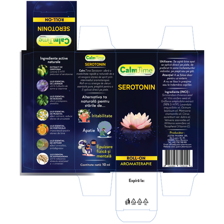 Roll-on de aromaterapie Serotonin CalmTime, 10 ml, Justin Pharma 727723