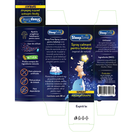 Spray aromaterapie Kids SleepTime, 30 ml, Justin Pharma 727738