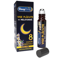 Roll-on aromaterapie Vise Placute cu melatonina SleepTime, 10 ml, Justin Pharma