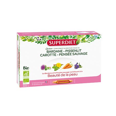 Complex frumusetea pielii - Extract de brusture Bio, 20 fiole x 15 ml, Superdiet