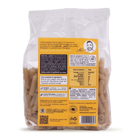 Paste eco, fara gluten, din orez, porumb, hrisca Reteta nr. 3, 250 g, Republica Bio 702273