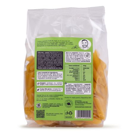 Paste eco, fara gluten, din porumb, ovaz, dovleac Reteta nr. 7, 250 g, Republica Bio 702291