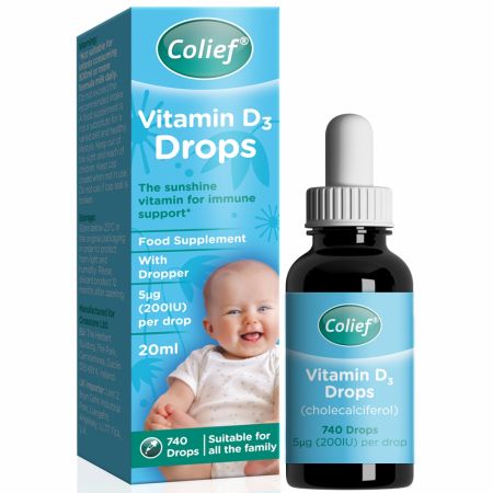 Vitamina D3 picaturi orale, 20ml, Colief