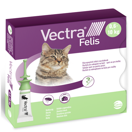 Antiparazitar extern pentru pisici Vectra Felis, 3 pipete, Ceva Sante 752530