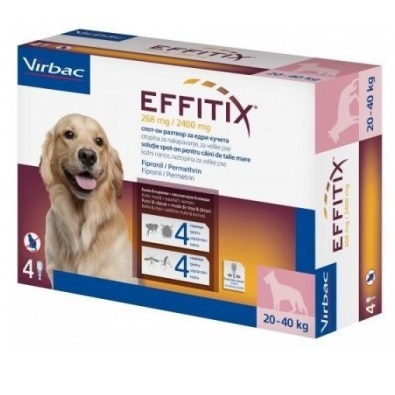 Antiparazitare pentru caini 20-40 Kg Effitix L, 4 pipete, Virbac