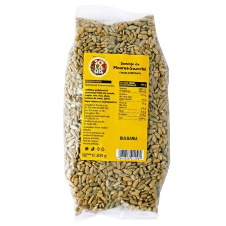 Seminte de floarea soarelui crude si decojite, 300 g, Solaris 661407