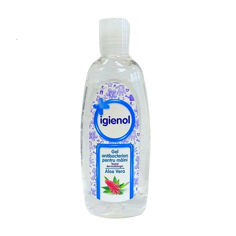 Gel antibacterian pentru maini cu aloe vera, 200 ml, Igienol