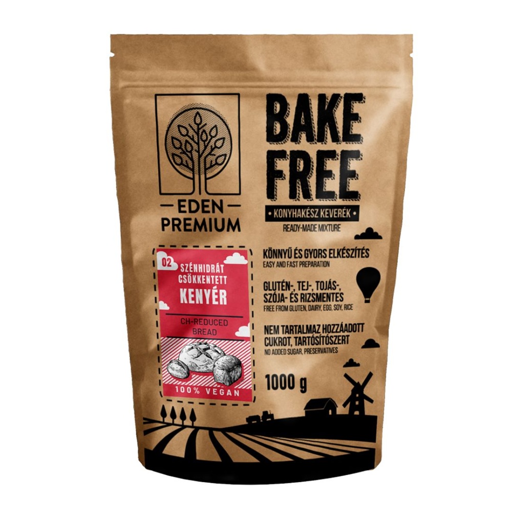 Mix de faina fara gluten pentru paine cu continut de carbohidrati redus Bake-Free, 1000 g, Naturking