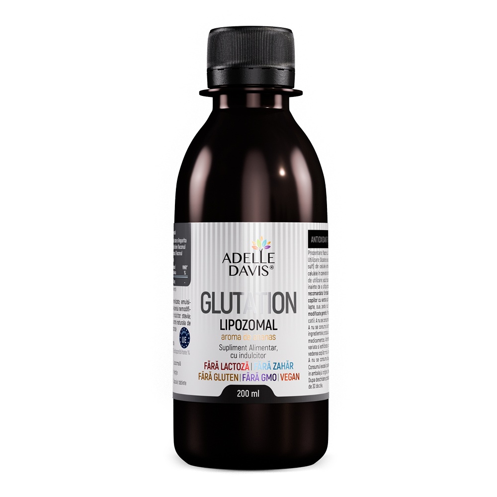 Glutation Lipozomal cu aroma de ananas, 200 ml, Adelle Davis