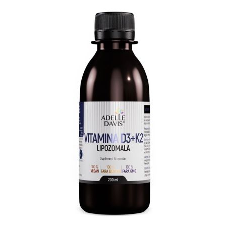 Vitamina D3 cu K2 Lipozomala, lichid, 200 ml, Adelle Davis