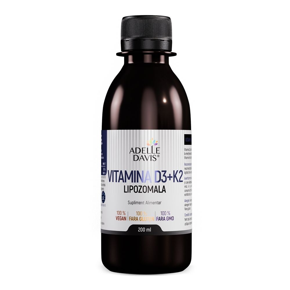 Vitamina D3 cu K2 Lipozomala, 200 ml, Adelle Davis
