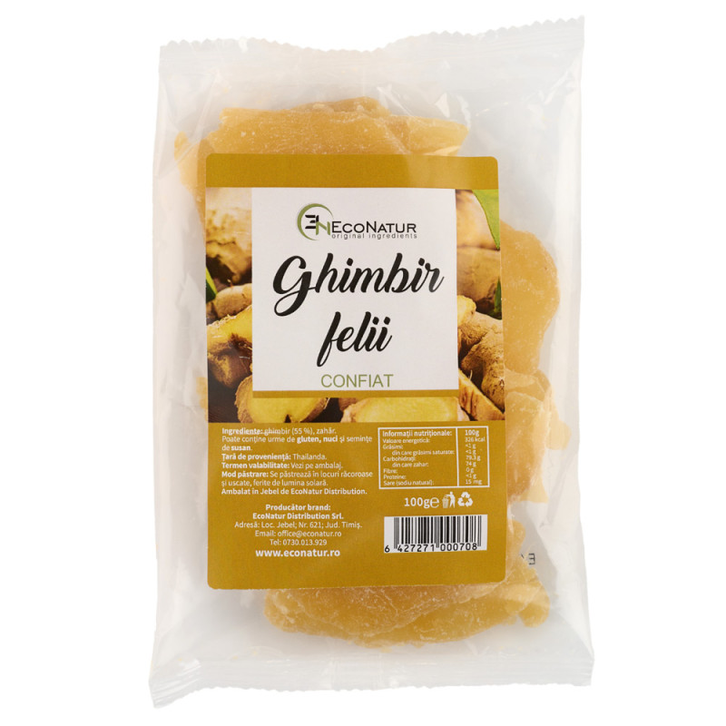 Ghimbir confiat, 100 g, Econatur