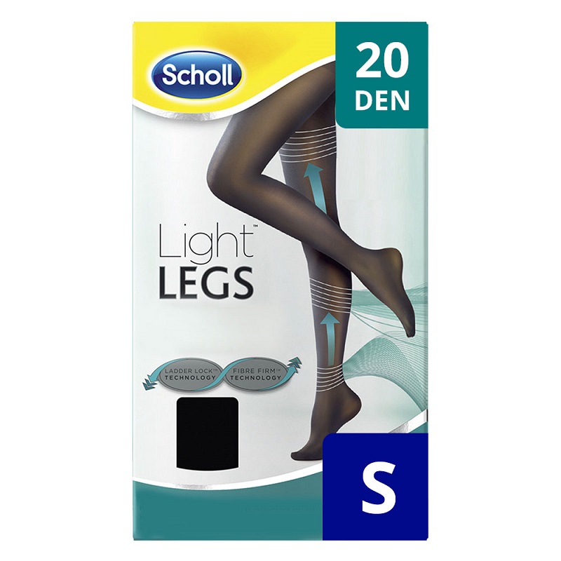 Ciorapi compresivi Light Legs 20 DEN, Marimea S, Negru, Scholl 