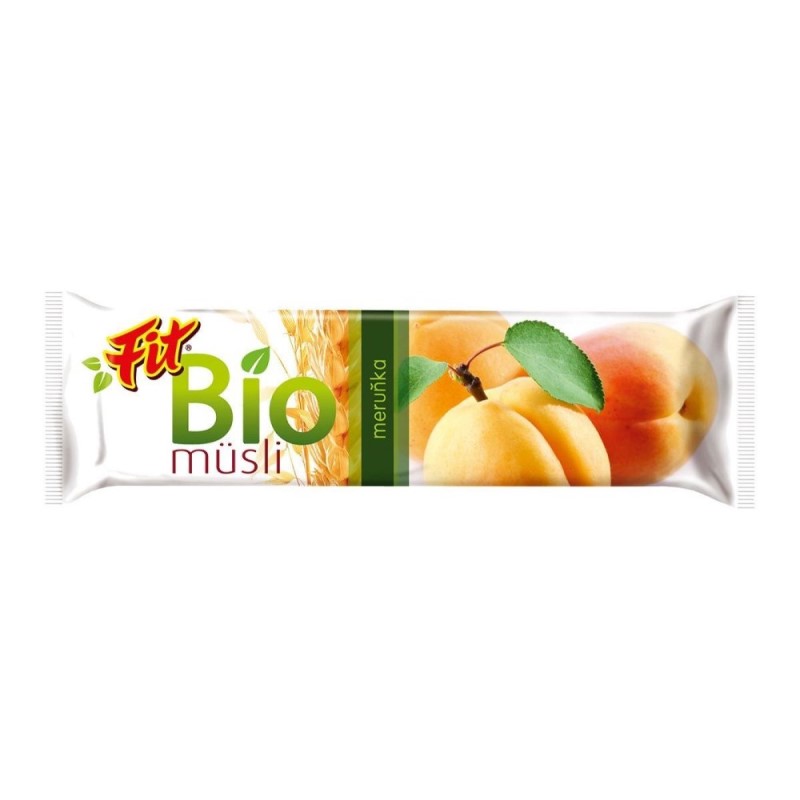 Baton cu musli organic si caise, 30 g, Fit Bio