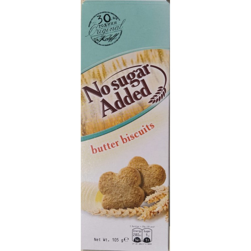 Biscuiti cu unt fara zahar, 105 g, Koleff