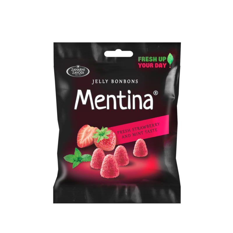 Jeleuri cu aroma de menta si capsuni, 80 g, Mentina