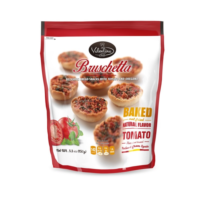 Snack paine coapta cu rosii si oregano Bruschetta, 150 g, Valentina