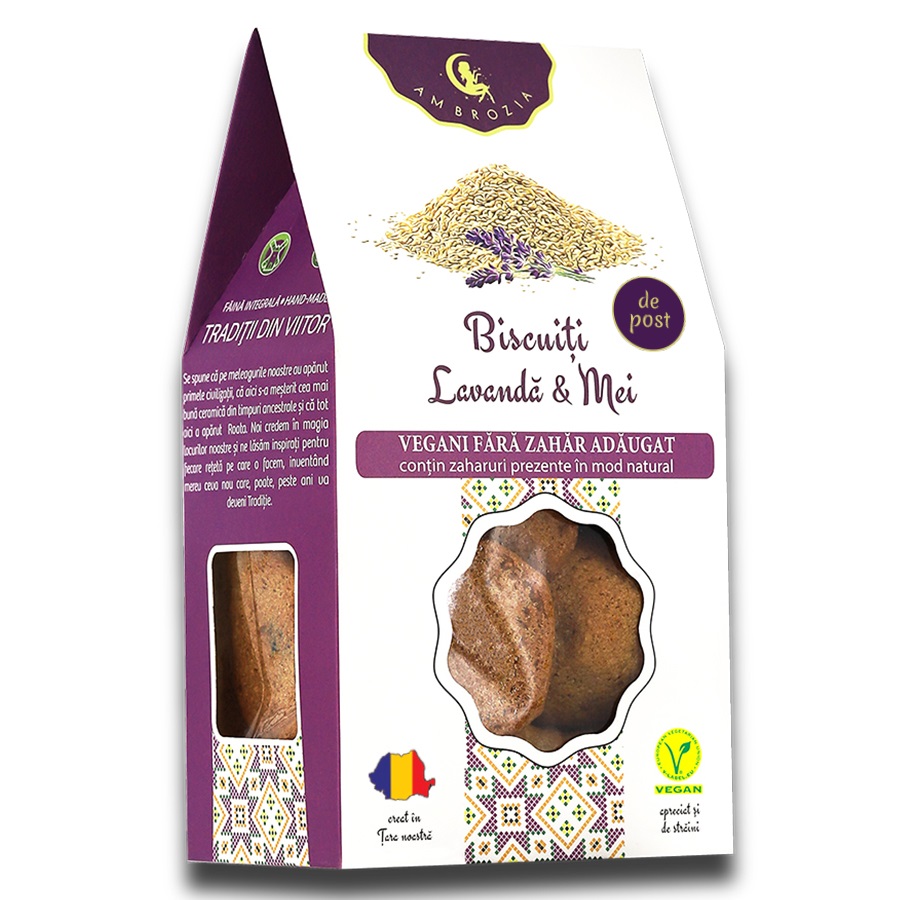 Biscuiti cu lavanda si mei, 130 g, Hiper Ambrozia