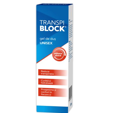 Gel de dus impotriva transpiratiei excesive Transpiblock, 200 ml, Zdrovit
