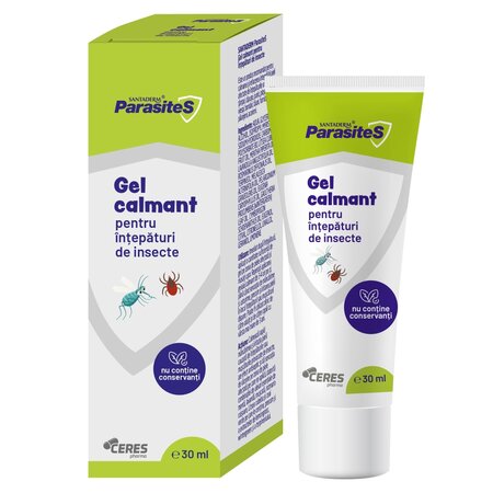 Gel calmant pentru intepaturi de insecte Parasites Santaderm, 30 ml, Viva Pharma
