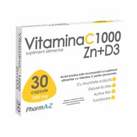 Vitamina C 1000 mg Zn+D3, 30 capsule, PharmA-Z
