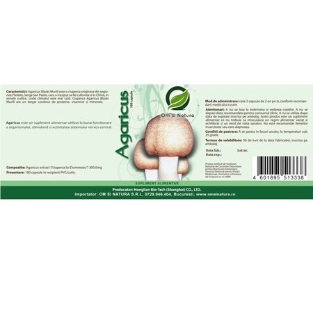 Agaricus, 100 capsule, Om si Natura 714600