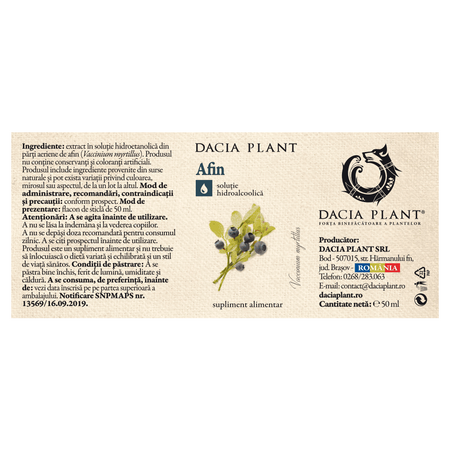 Tinctura de Afin, 50 ml, Dacia Plant 593209