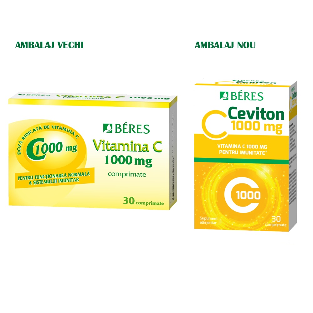Vitamina C 1000 mg, Ceviton, 30 comprimate, Beres Pharmaceuticals
