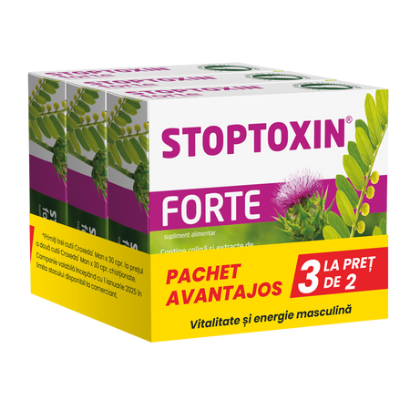 Pachet Stoptoxin Forte (3 la pret de 2), 30 capsule, Fiterman