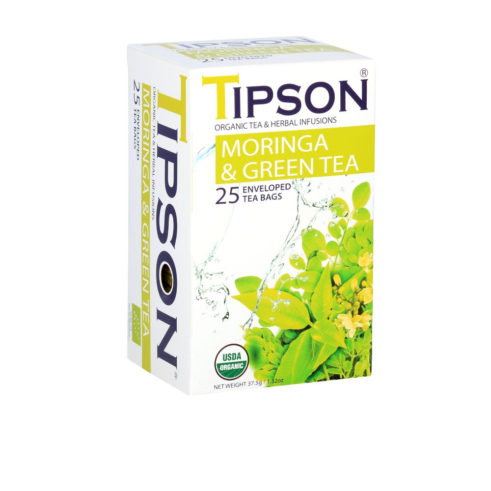 Ceai Eco Moringa Green Tea, 25 plicuri, Tipson