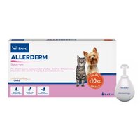 Produs dermatologic pentru aplicare cutanata la caini si pisici sub 10 kg Allerderm Spot On, 6 pipete x 2 ml, Virbac
