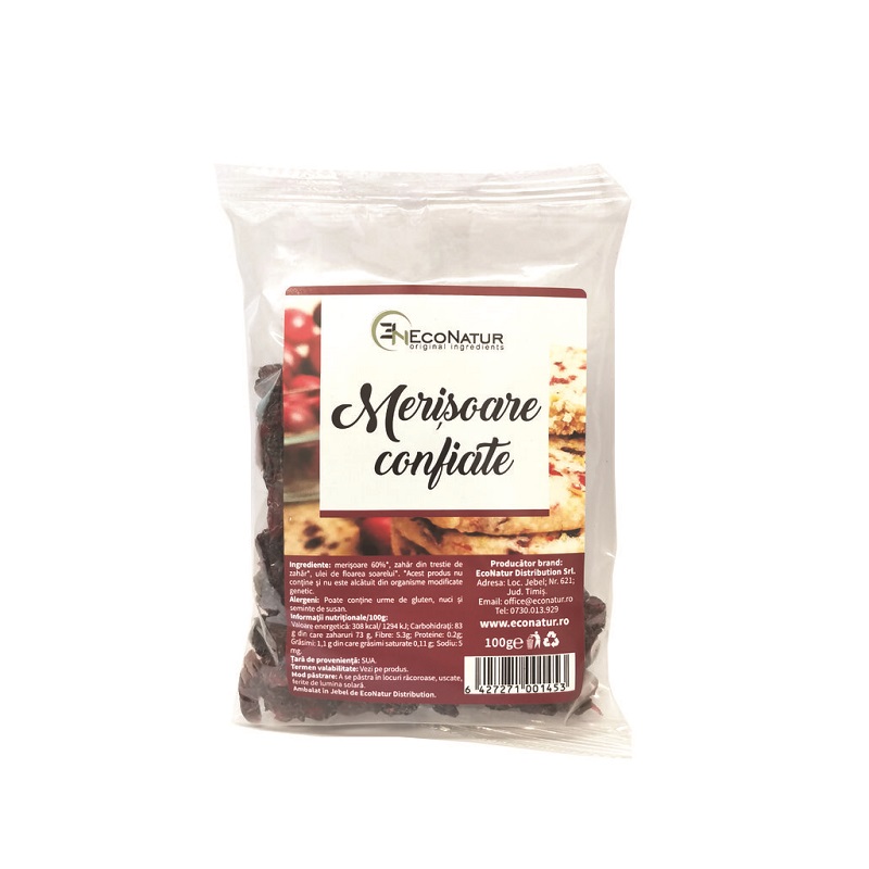 Merisoare confiate, 100 g, Econatur