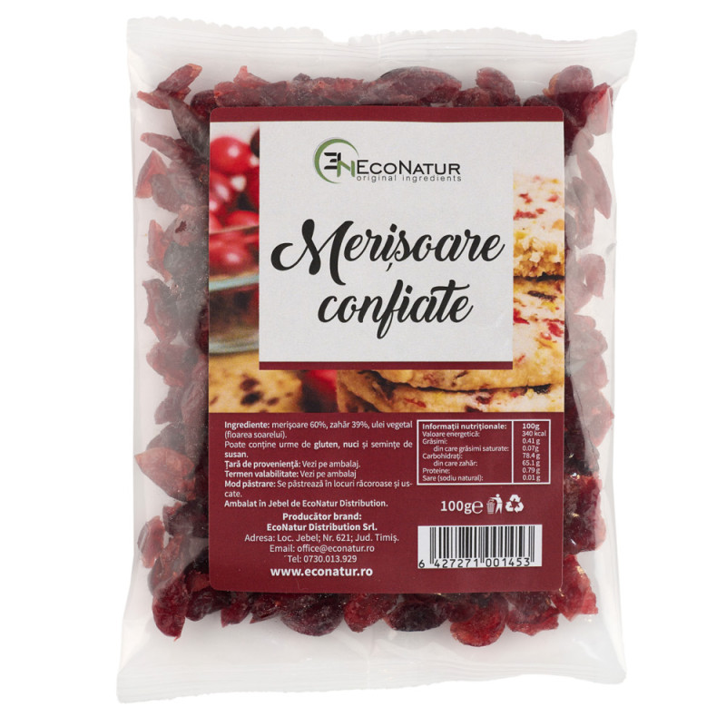 Merisoare confiate, 100 g, Econatur